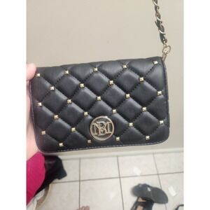 Studio Bagli by Mischa Black Quilted Chain Crossbody‎ Wallet Clutch Bag